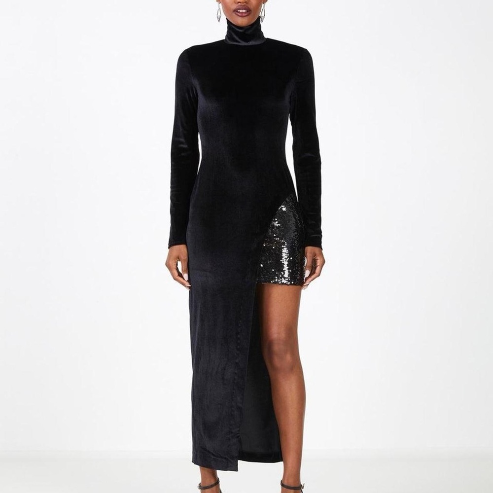 BCBGMAXAZRIA Aurelio Velvet Turtleneck Evening Dress Nw/oT Sample